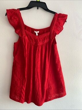 Maurices Red Lace-Trim Square Neck Camisole